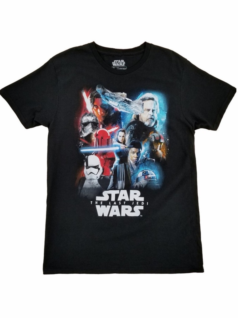 Star Wars Black The Last Jedi Character Collage Tee